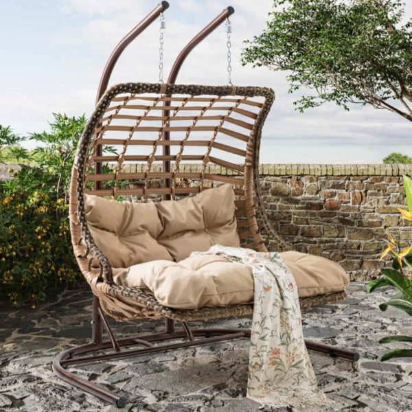 Capri Bodrum Double Çiftli Rattan Bahçe Salıncağı